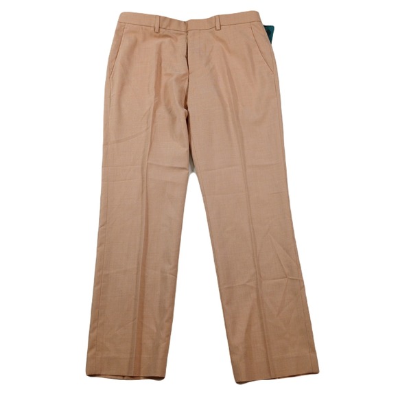 Perry Ellis Slim-Fit Dress Pants Mens‎ 33x30 Salmon Pink Modern Fit Stretch NEW - Picture 1 of 7